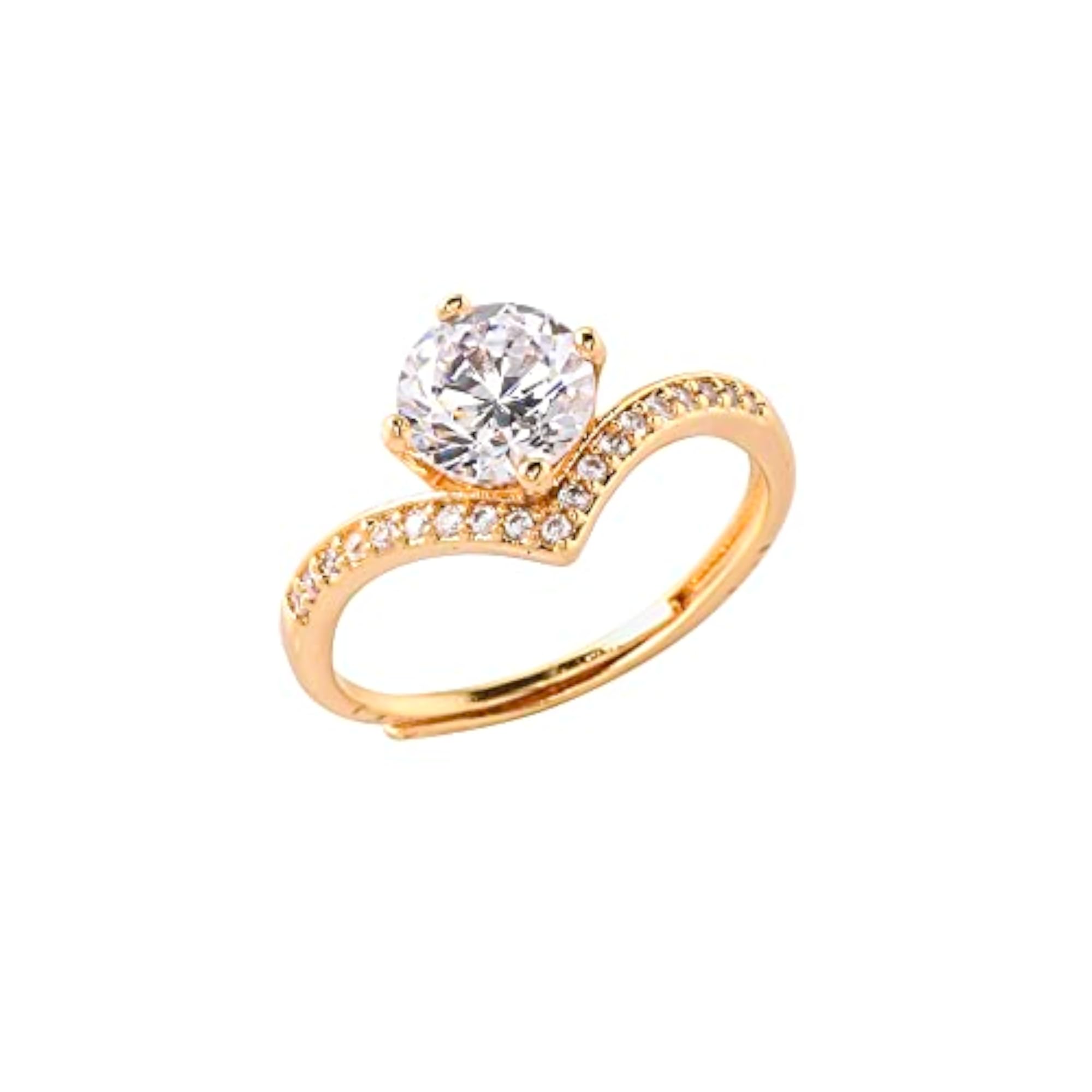 Elegant Princess Cut Zircon Plated Ring