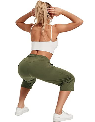 Image of SPECIALMAGIC Women Capri Pants Cotton Yoga Wide Leg Pajama Pants Capris Sweatpants Sports