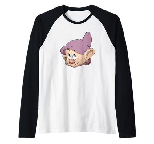 T-shirt Blanche Neige Disney à Manches Raglan Imprimé Grand Visage Simplet