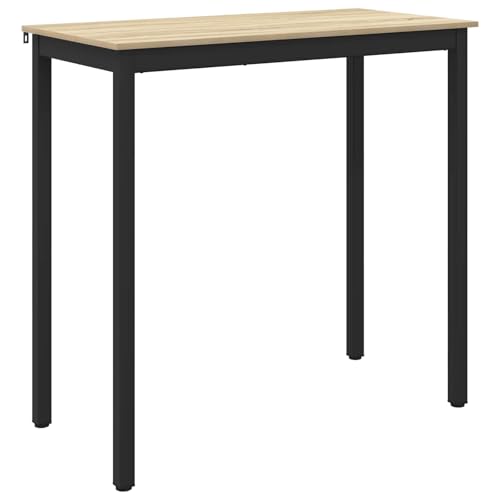 Table haute rectangulaire bois et métal structure stable 110cm - 2