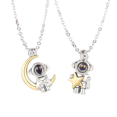 Collier de projection personnalisée en argent 925, le cadeau romantique astronaute