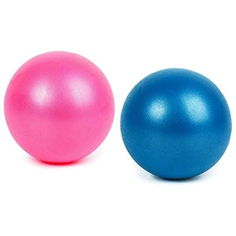 YiYFiT 2pcs Soft Pilates Ball,25cm Small Exercise Ball Anti Burst Yuga Ball Mini Barre Ball Stability Ball for Pilates,Yuga,Physical Therapy,Fitness Workout Women Gift(Pink and Blue) Cover