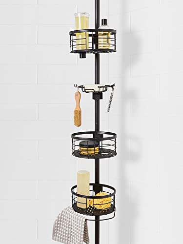 Iletd Rust-Resistant Tension Pole Shower Caddy, 3 Shelves, Oil Rubbed Bronze Finish #TOP1