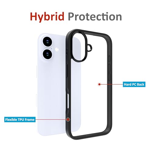Image of for iPhone Case 16 Plus, [Anti-Yellowing Technology] [Military Grade Drop Protection] Shockproof Slim Hybrid Phone Case for iPhone 16 Plus - Carbon Black