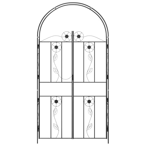 Arco de jardín rectangular moderno, estructura de entrada de 226 cm 7