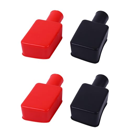 CLKE 4 STK Batteriepolabdeckung Gummi Batterie Polabdeckung Positiv Negativ Batteriepol Abdeckungen Polabdeckungen Batterie Auto, Isolierung Autobatterie Polabdeckung für Autos, E-Bikes, Lkws