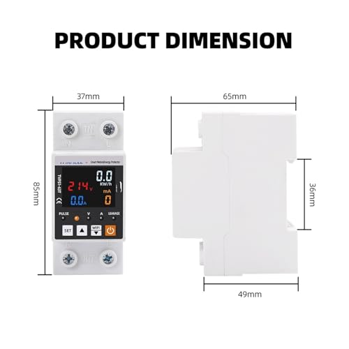 Relé protector de sobretensión 63A con interruptor y control de energía automático 2