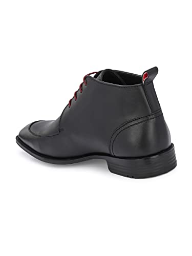 Image of ALBERTO TORRESI Classic Leather Formal Chukka Boot in Black, Lace-Up Closer, Perfect for Formal Occasions, Men's Boot