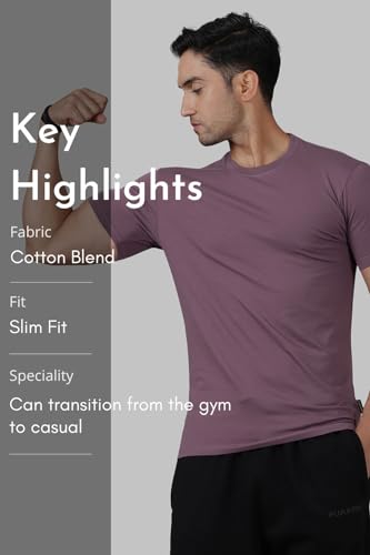 Image of Men's Crew Neck Slim Fit Gym Sports T-Shirt