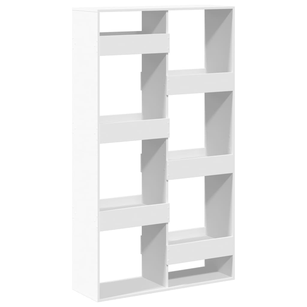 Separador blanco 100 x 33 x 175 cm Estantería de madera Diseño moderno con 8 compartimentos, versátil en salón, oficina, dormitorio, cocina, pasillo