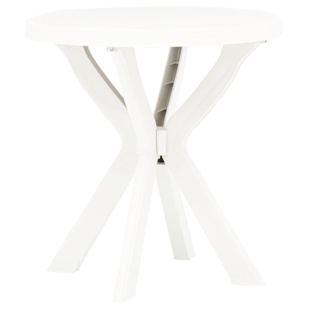 vidaXL Bistro Table Dining Table Outdoor Garden Desk Bistro Pub Bar Patio Balcony Terrace Table Kitchen Furniture White Ø70 cm Plastic — image 1