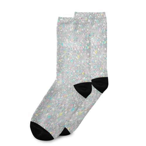 Plaaee Athletic Running Socks Silver Glitter Texture Low Cut Sports Tab Crew Socks for Men and Women3