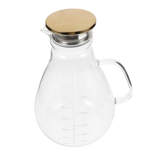 LIFKOME Jarra de Vidrio con Tapa Inoxidable Gran Capacidad con Jarra para Bebidas Frías y Jugos Tetera Portátil para Camping y Té de Flores