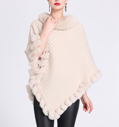 Women Leopard O-neck Pullover Cape Faux Fur Trim Poncho Fleece Thicken Coat for Wedding Party3