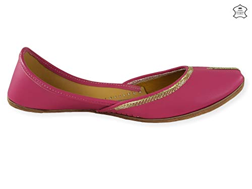 Image of Fulkari Women's Nappa Soft Genuine Leather Juttis | Bite and Pinch Free Jutis | Punjabi Jutti For Ladies | Casual Flat Stylish Mojari | Ethnic Flats For Girls |