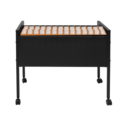 Armoire de classement à roulettes 70 x 37 x 60 cm - Chariot à dossiers suspendus 30 kg avec bord...