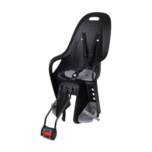 POLISPORT 8408100005   Silla Trasera KOARI para Bicicleta para Cuadros pequeños y 29ers Apta para niños con Peso máximo de 22kg con Anclaje en el Cuadro en Color Negro/Gris