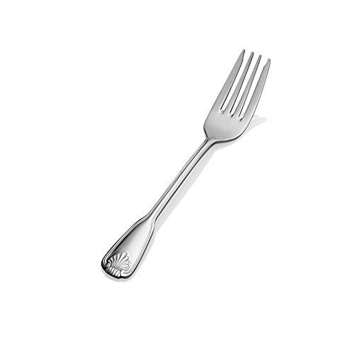 Bon Chef S2007 Stainless Steel 18/8 Shell Salad/Dessert Fork, 7-17/64