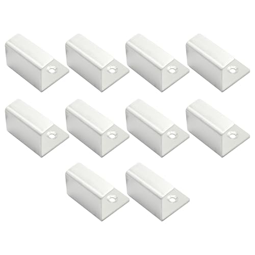 Image of 10PCS Wall Mounted Hook Fastener, Silver Stainless Steel Tile Wall Display Clip, Heavy Duty Flat J-Shaped Hook Hanger, Thicken Tile Hanger for Wall Display (Inner Width 25MM)
