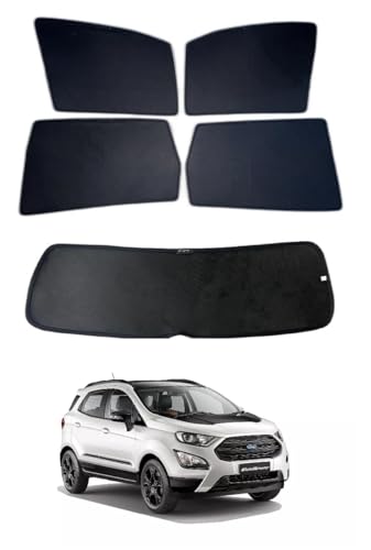 Image of Premium Car Sunshade Fix Type Non-Magnetic Curtain with Rear Dicky CurtainSet of 5pc for Ecosport