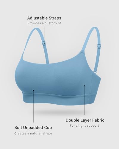 Image of INLYRIC Women's Cotton Bralette - Wireless Unlined Sleep Comfortable Seamless Cami Bra
