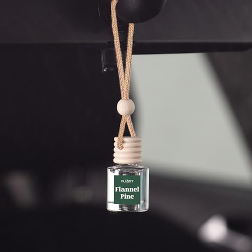 Image of C&E Craft Co Hanging Car Air Freshener Diffuser 2 Pack, Long Lasting Fragrance Oil Car Freshener, Glass Bottle Auto Air Freshener, Made in USA (Flannel Pine)
