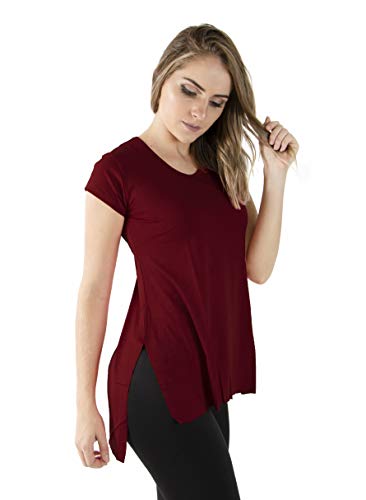 Blusa Sobre Legging Ju Fitness Viscolycra Tapa Bumbum Lisa Feminina Academia Esporte (Vinho, G)