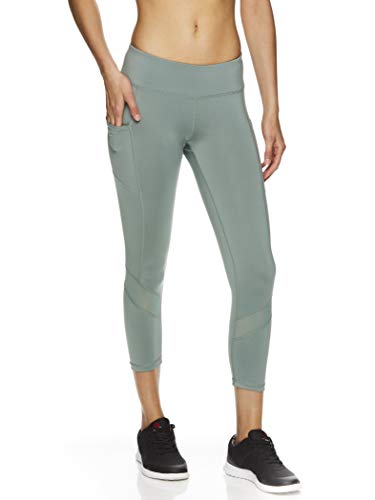 Reebok Womens Aspire Skinny Capri Compression Athletic Pants S995 M/23, Green, Medium