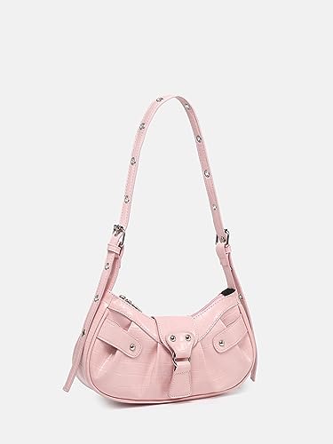 Image of Verdusa Women's Pleated Shoulder Bag PU Leather Clutch Handbag