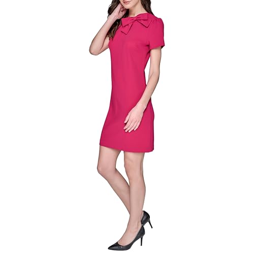 Image of Karl Lagerfeld Women's A-line Crew Neck Scuba Crepe Dress