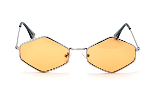 V.W.E. Metal Frame Slim Temple Color Lens Hexagon Sunglasses Rock and Roll2