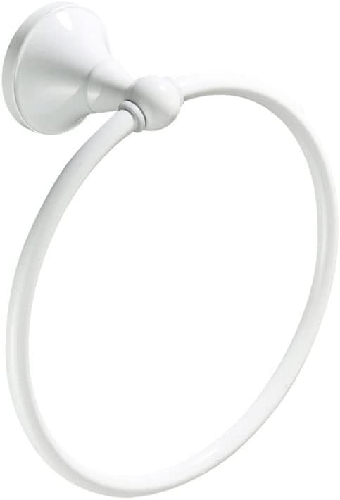 Towel Shelf Bar Drilled Installation Wall Mounted Round Simple Hole s White Wall Mount Towel Hanger Rings for Bathroom and Kitchen Bath
