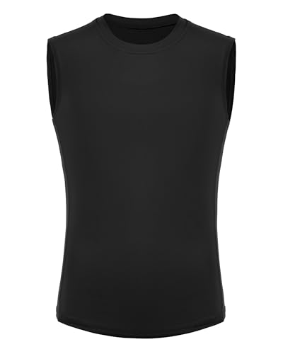 Boys Compression Shirt,3 Pack Youth Sleeveless Athletic Tank Tops,Football Undershirt Wicking Sport Kids2
