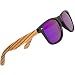 WOODIES Zebra Wood Sunglasses with Purple Mirror Polarized Lens