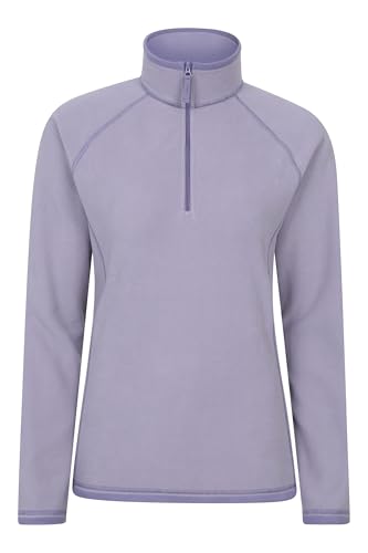 Image of Mountain Warehouse Montana Womens Microfleece - Breathable Ladies Sweater, Quick Drying Pullover, Warm Fleece Jacket, Half Zip - Spring Summer, Travelling Dusky Purple Women's Size 14