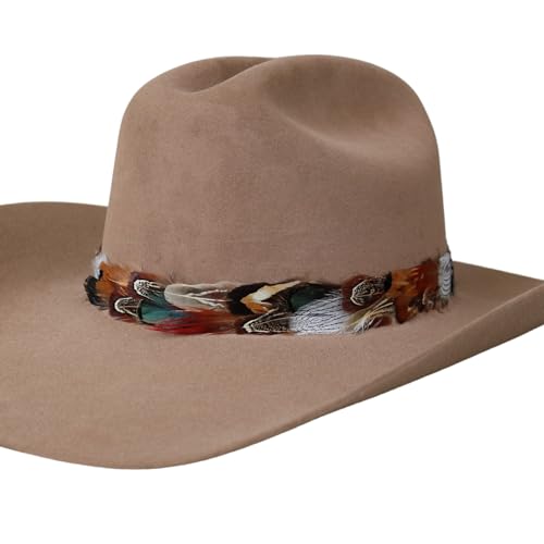 Vistoso Western Feather Cowboy Hat Band for Men Women Natural Feather (Width: 3 cm)