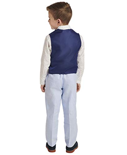 Nautica Boys' Little 4-Piece Set With Dress Shirt, Bow Tie, Vest, And Pants, Blue Oxford, 5 #TOP3
