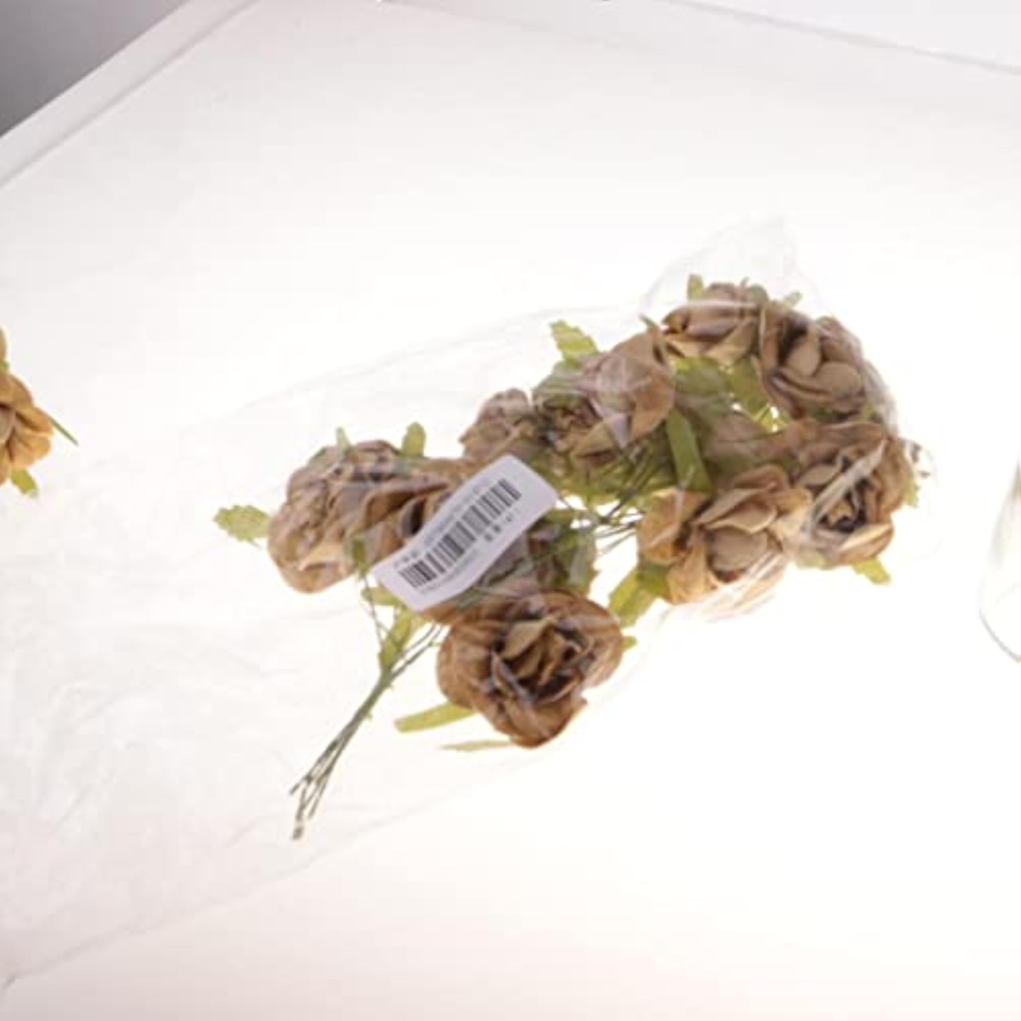 30pcs Artificial Rose Buds Flower Bouquet, Gold