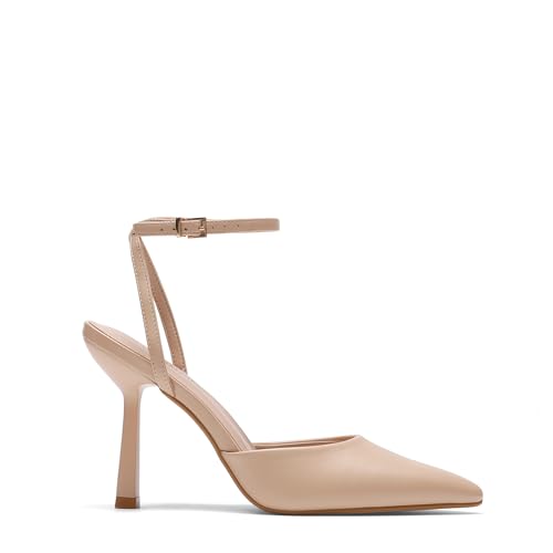 Image of DREAM PAIRS Pointed Toe Heels Ankle Strap Pumps | Closed Toe,3.94-Inch High Heels,Party Wedding Sexy Dress Shoes for Women