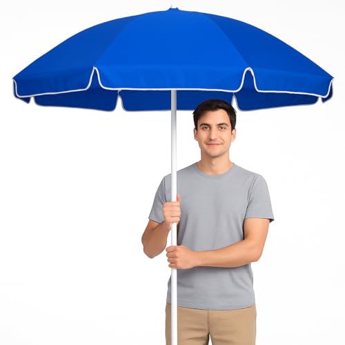 Image of Garden Umbrella 7ft /42in Outdoor Big size for Hotel,Shop,Restudent Patio Garden Canopy Umbrella (Blue)