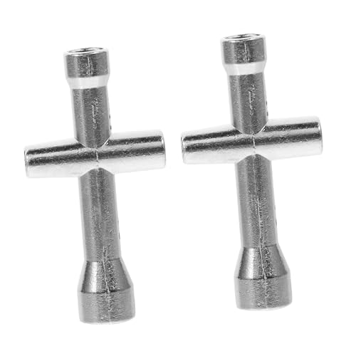 Uonlytech 2 piezas Mangas de Llave Cruzada de Aluminio para Reparación de Tornillos Herramientas Manuales Compactas y Duraderas para Modelos Rc Hsp Wltoys Plata