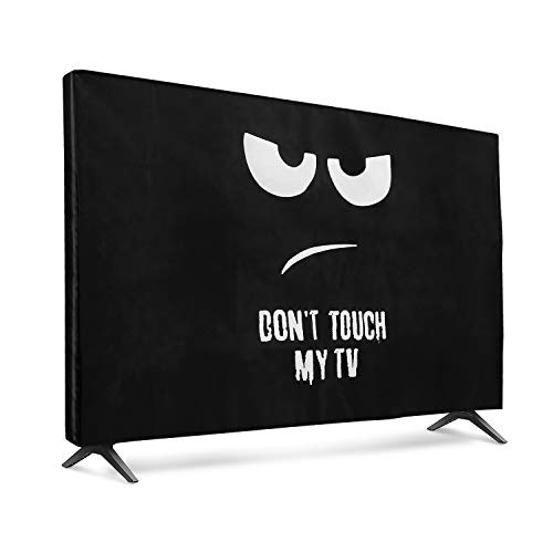 kwmobile 40' TV Abdeckung Indoor - Fernseher Hülle Bildschirmschutz Abdeckung - TV Bildschirm Staubschutzhülle - Fernsehabdeckung - Weiß Schwarz