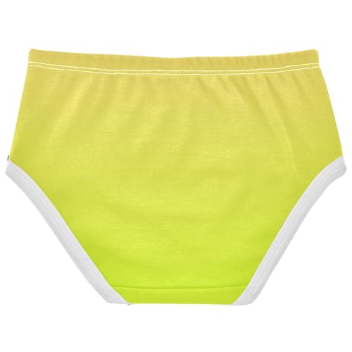 Joisal Durable Toddler Girls Underwear 2t Cotton Cute Panties Girl Yellow Light Lime Gradient Briefs Kids Undies2