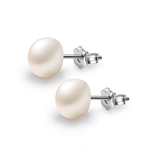 Boucles d'oreilles en perles pour femmes en argent 925 véritable