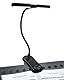 TobeBright Notenpultleuchte Klemmlampe mit 3 Farben 8 Helligkeit, 14 LEDs Dimmbar Klavierlampe Notenständer Lampe USB-C Wiederaufladbar für das Klavier, Gitarre, Noten, Buch Licht