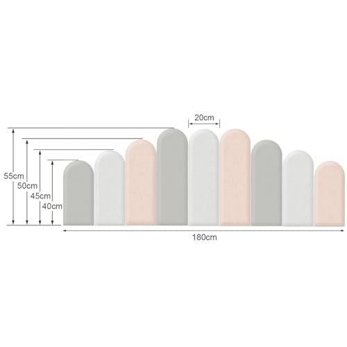 Cabecero acolchado infantil gris de 120cm acolchado para pared de niños 3