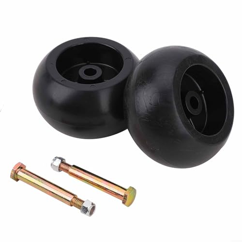 ZAMETTER Deck Wheel Kit 2Pcs 5 Inch Deck Wheels and Bolts Kit Lawn Mower Deck Wheels Set for Riding Lawn Mower Replacement Part Deck Wheels Axle Bolts