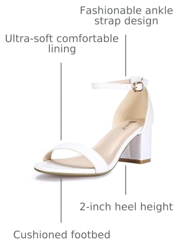Image of IDIFU Women's Cookie-LO Low Block Heels Chunky Sandals Ankle Strap Wedding Dress Pump Shoes