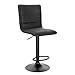 WOLTU 1x Taburete de Bar Regulable en Altura con Respaldo Juego de 1 Taburete Altos Cocina Giratorio Piel Sintética Cromado Silla Bar Negro BH289sz-1