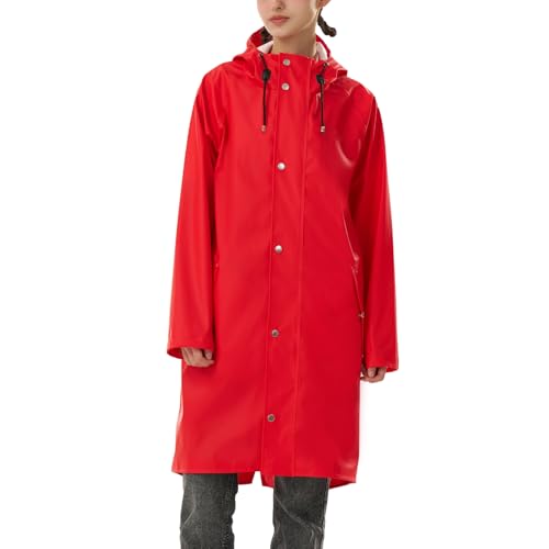 Raincoat for Women Waterproof Rain Jackets with Hooded Hiking Coat Outdoor Lightweight Windbreaker Hood Trench Coat4